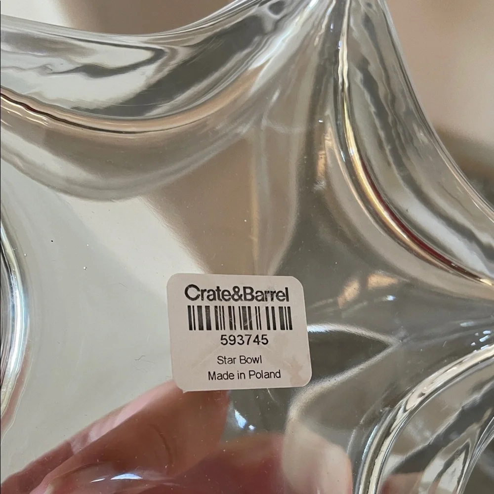 Crate and Barrel Star-Shaped Glass Bowls - set of 2